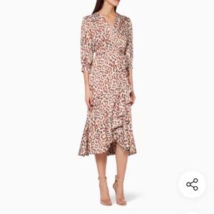 Leopard Print Wrap Dress Pat Bo.